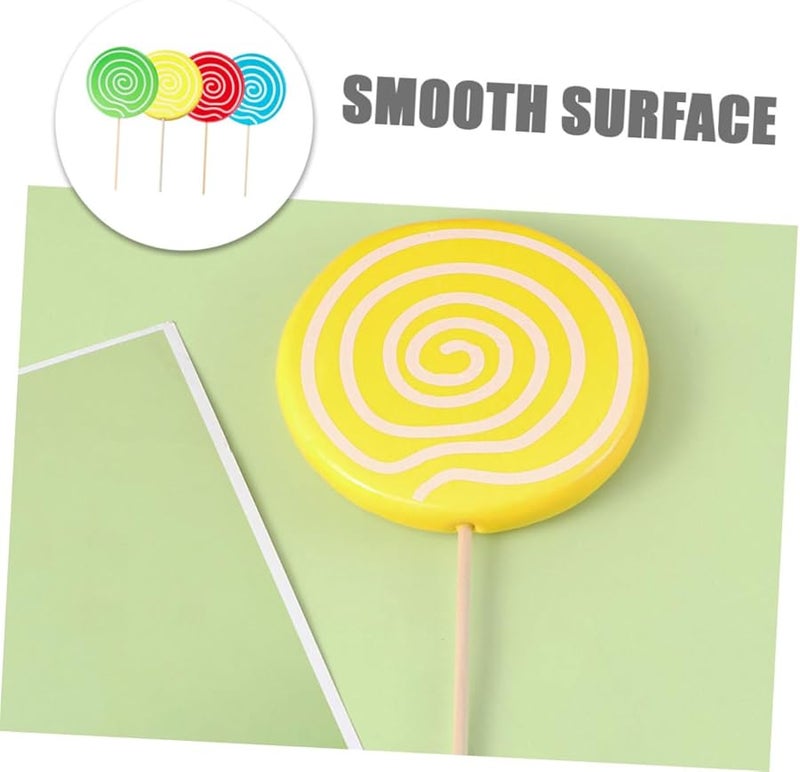 Cabilock 4pcs Large Realistic Lollipop Photo Props For Party Decor Cosplay Photography Red Green Blue Yellow - Image 4